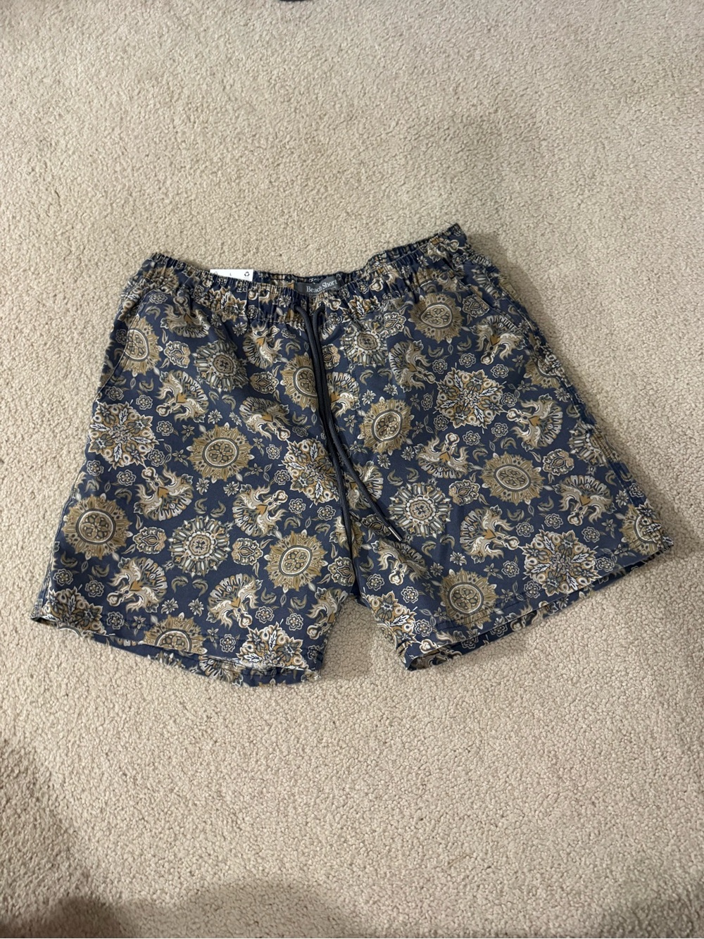 Cotton On Navy Floral Medallion Drawstring Shorts